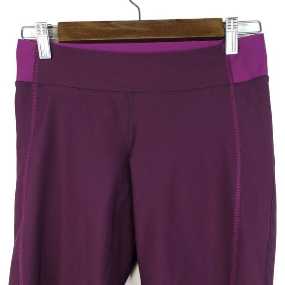 Lucy Cropped Reflective Workout Burgundy Leggings Lucytech Size S - Picture 3 of 8